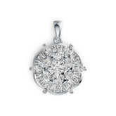 Platinum Semi Mount Pendant Setting Round RD 6x6mm with Diamond Accent DHJ