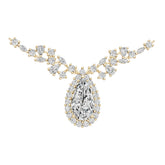 Platinum Semi Mount Necklace Setting Pear Pe 18x10mm Diamond Accent Syz Jewelry