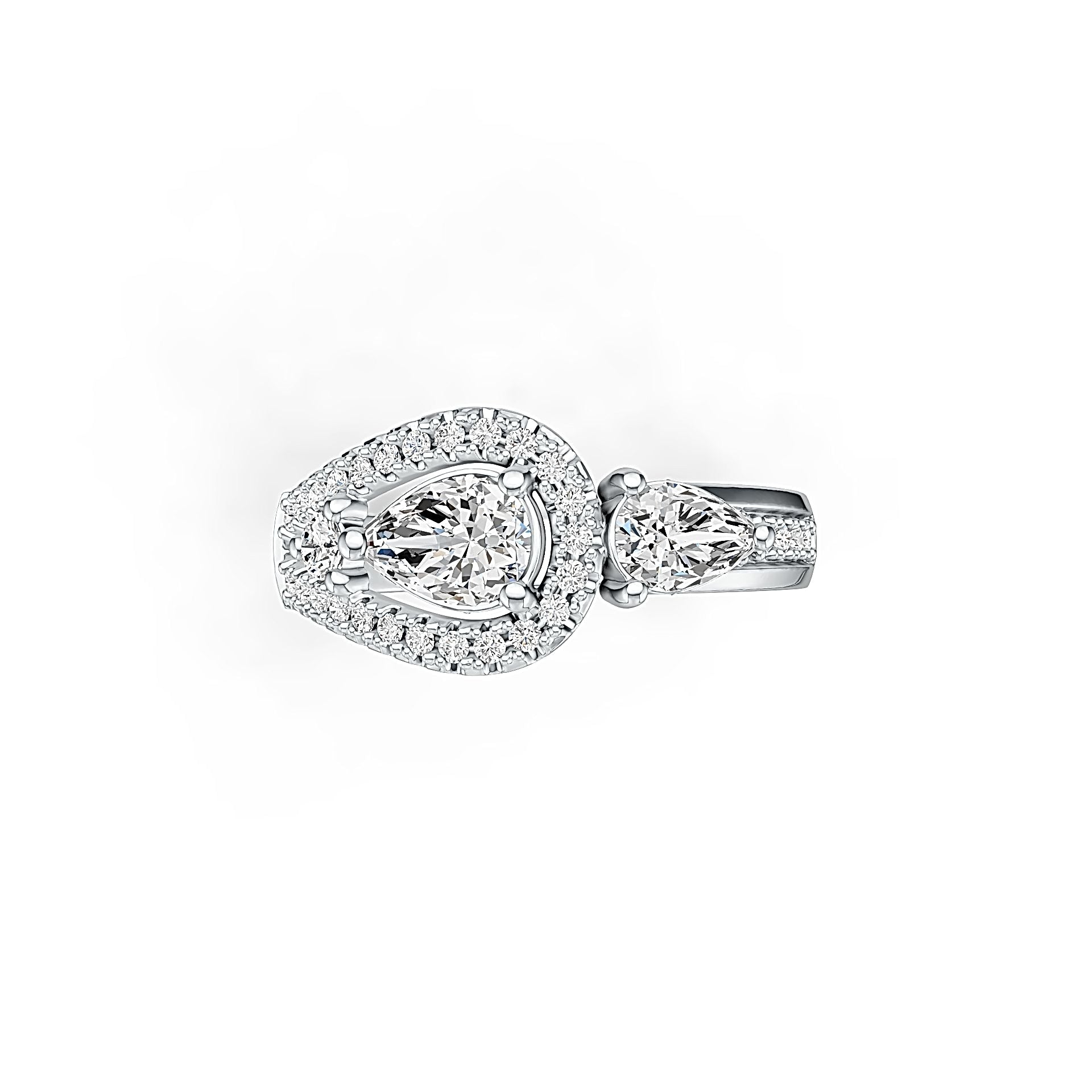 Sterling Silver Semi Mount Ring Setting Pear PE 7X5mm DHJ