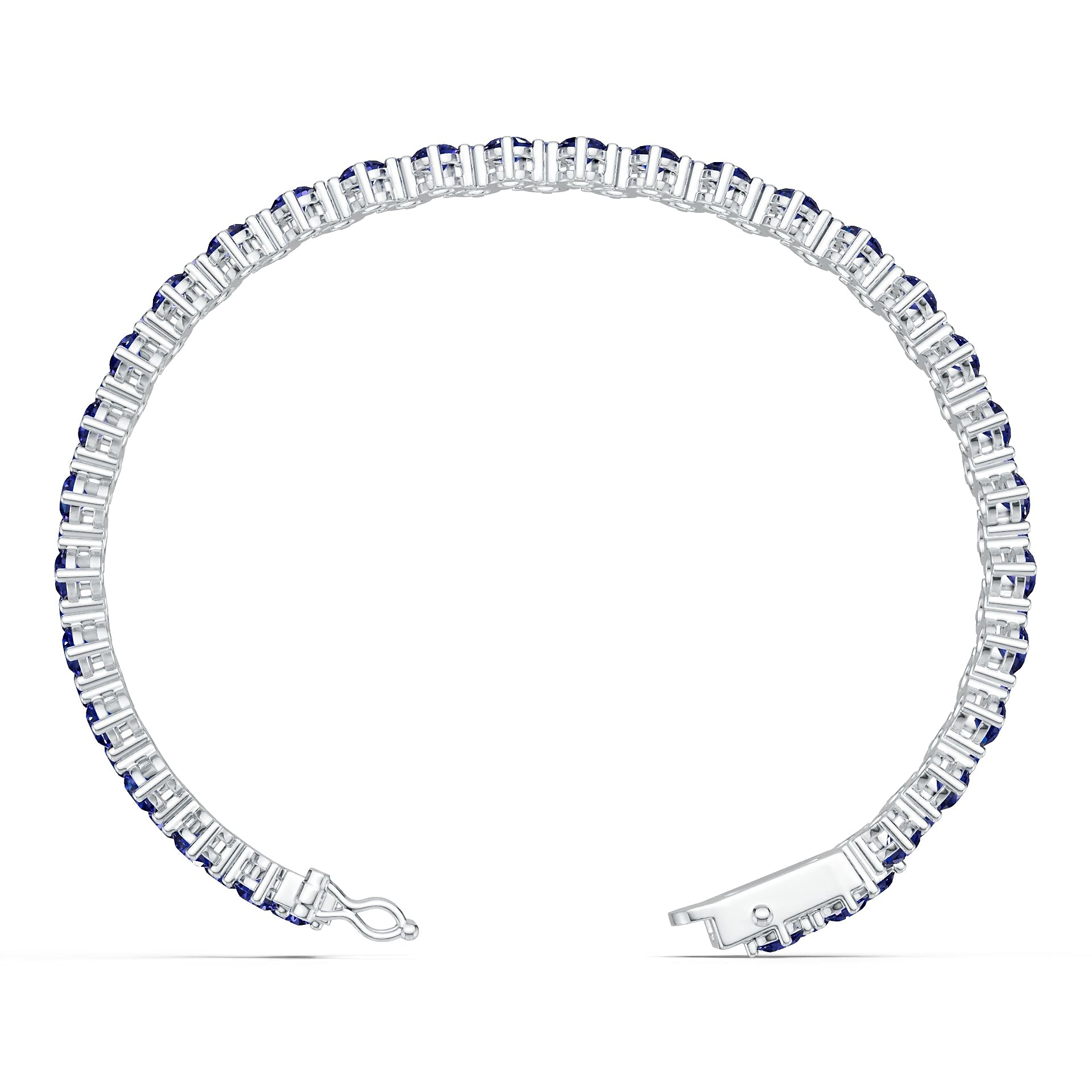 Platinum Semi Mount Bracelet Setting Round Ro 4x4mm Syz Jewelry