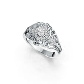 18K Gold Semi Mount Ring Setting Round RD 5x5mm Diamond Accent DHJ
