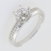18K Gold Semi Mount Ring Setting Round RD 6.5x6.5mm Solitaire Ring for 1 Carat Diamond Diamond Accent Syzjewelry