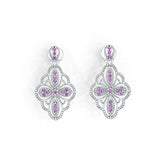 Sterling Silver Semi Mount Earrings Setting Round RD 1.2mm DHJ