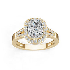 10K Gold Semi Mount Ring Setting Cushion Cu 5x7mm Moissanite Accent Syz Jewelry