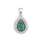 14K Gold Semi Mount Pendant Setting Pear PE 9X5mm with Diamond Accent DHJ