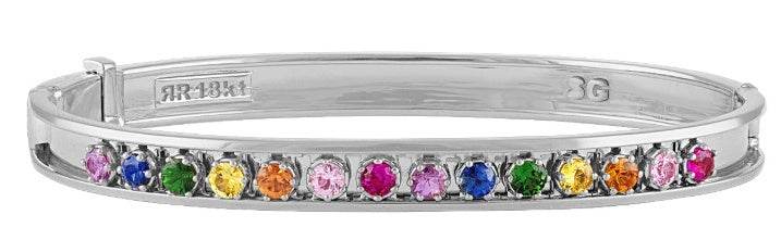 14K Gold Semi Mount Bracelet Setting Round RD 4x4mm Bangle Bracelet 7" DHJ