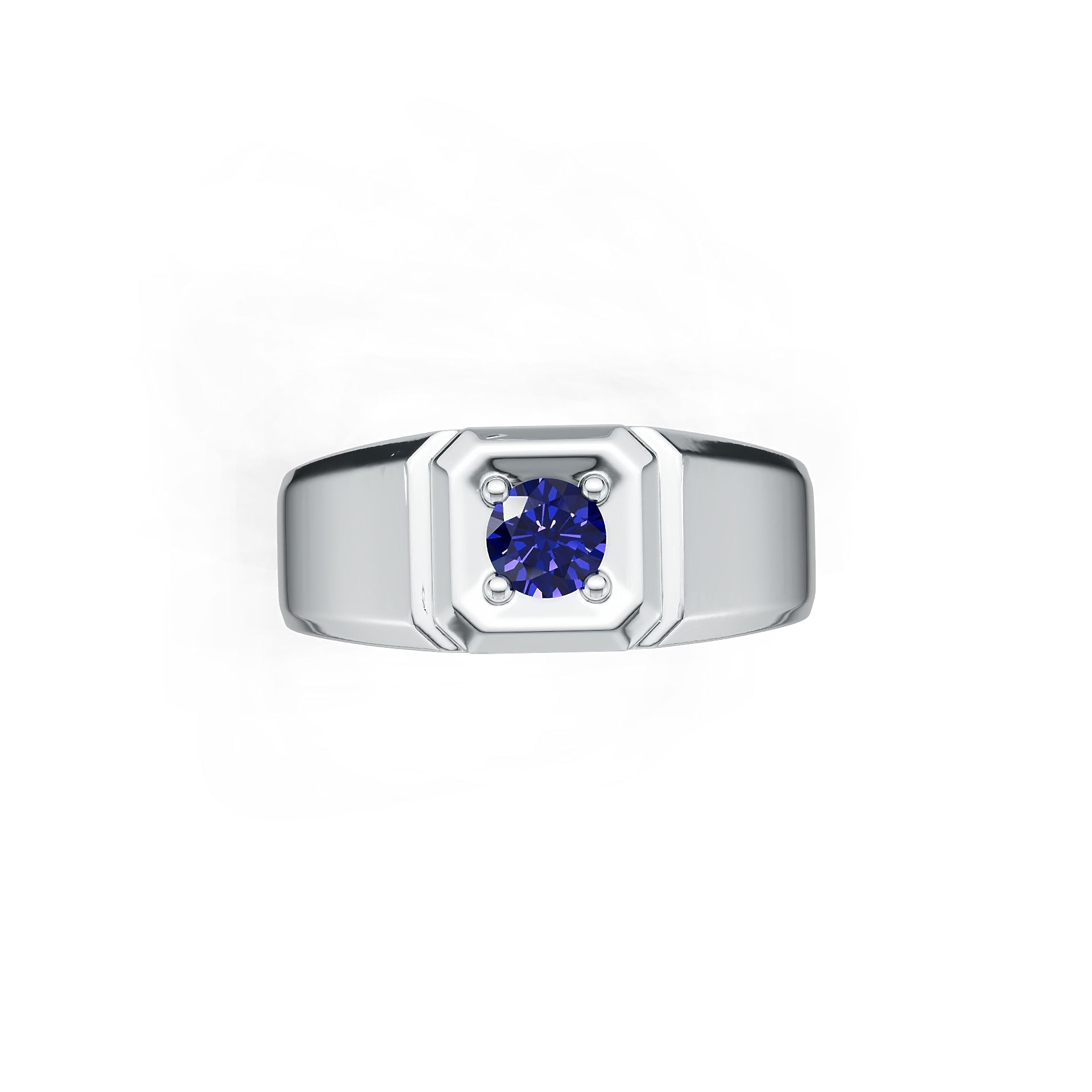 Men's Sterling Silver Semi Mount Ring Setting Round RD 4x4mm White Top 2344 Syzjewelry