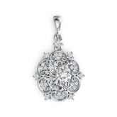 Platinum Semi Mount Pendant Setting Oval OV 10X8mm Vintage-Inspired Diamond Accent DHJ