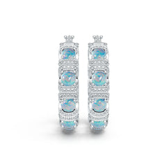 Sterling Silver Semi Mount Earrings Setting Round RD 5x5mm Cabochon DHJ