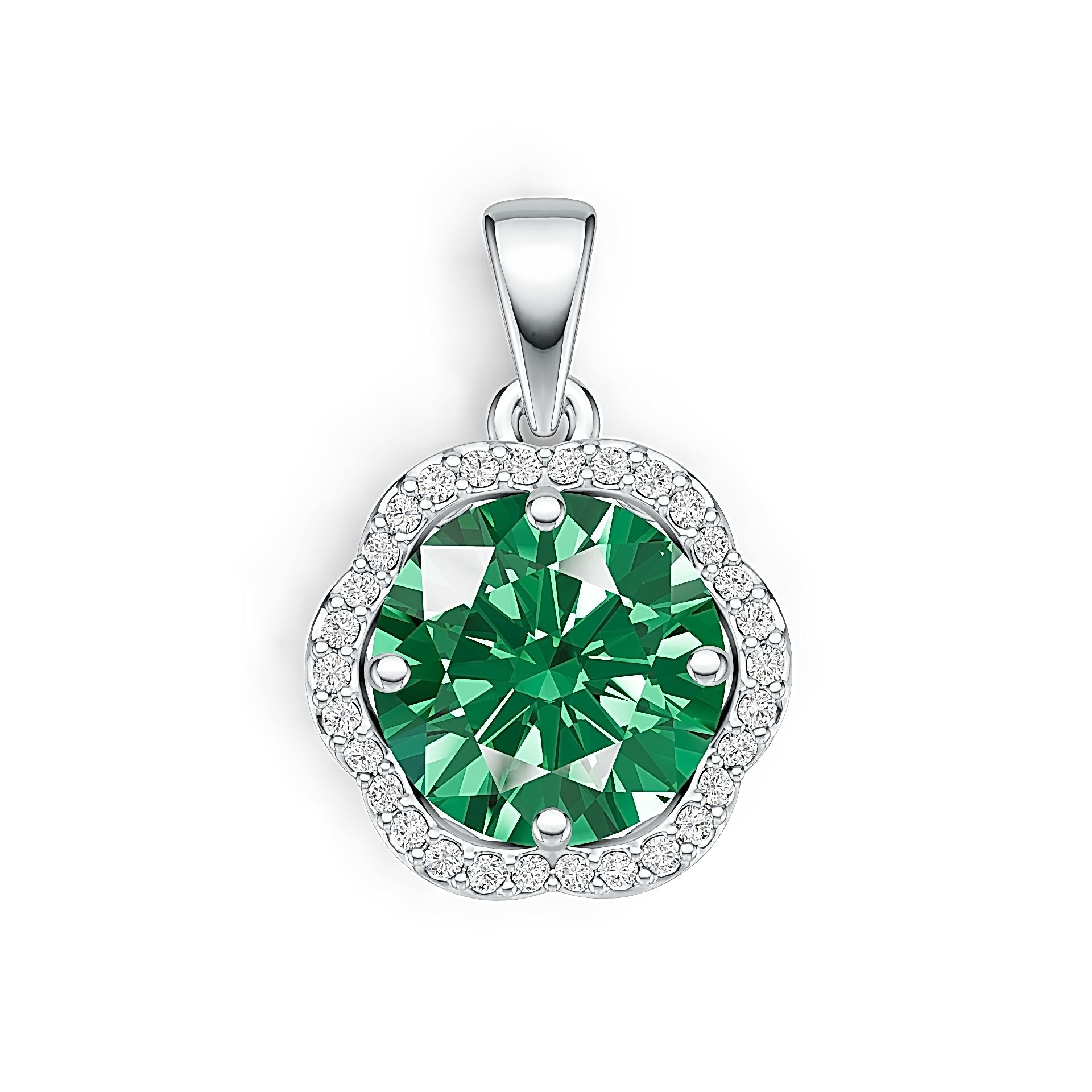 Sterling Silver Semi Mount Pendant Setting Round RD 10x10mm DHJ