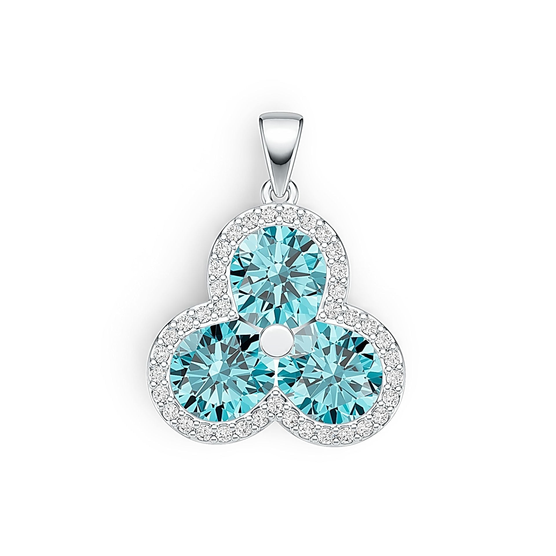 14K Gold Semi Mount Pendant Setting Round RD 8x8mm Diamond Accent DHJ