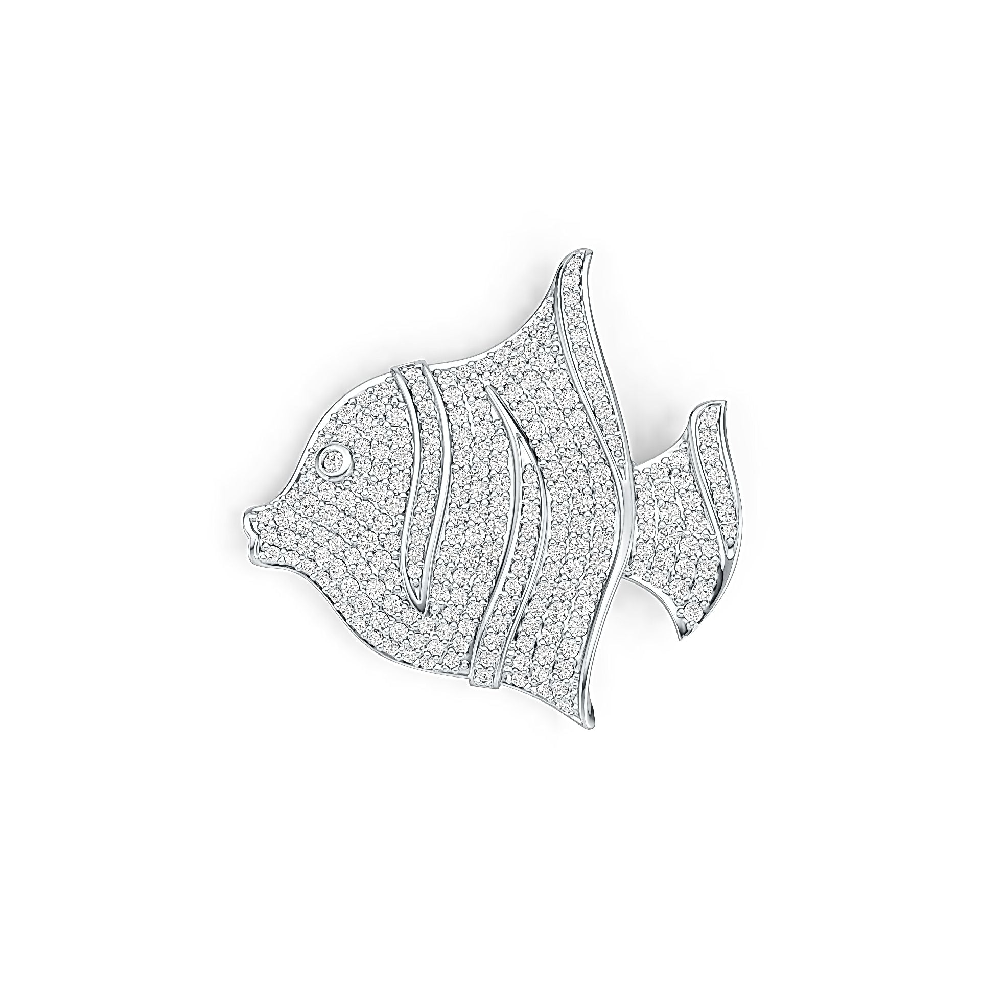 Sterling Silver Semi Mount Pendant Setting Round RD 1.7mm Fish Pendant DHJ