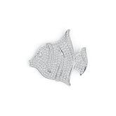 Sterling Silver Semi Mount Pendant Setting Round RD 1.7mm Fish Pendant DHJ