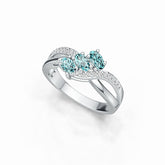 10K Gold Semi Mount Ring Setting Oval OV 5x3mm Moissanite Accent DHJ