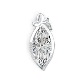 18K Gold Semi Mount Pendant Setting Marquise MQ 26X13mm Diamond Accent DHJ