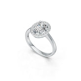 14K Gold Semi Mount Ring Setting Oval OV 8X6mm Halo Diamond Accent DHJ