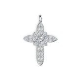 Sterling Silver Semi Mount Pendant Setting Oval OV 5X3mm OV 4X3mm RD 5X5mm Cross Theme DHJ
