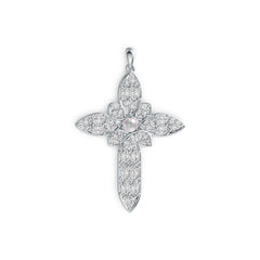 Sterling Silver Semi Mount Pendant Setting Oval OV 5X3mm OV 4X3mm RD 5X5mm Cross Theme DHJ