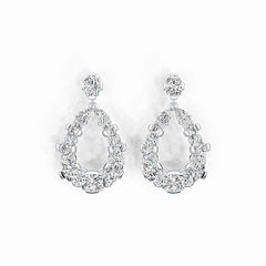 18K Gold Semi Mount Earrings Setting Oval OV 9X7mm PE 6X4mm Diamond Accent DHJ