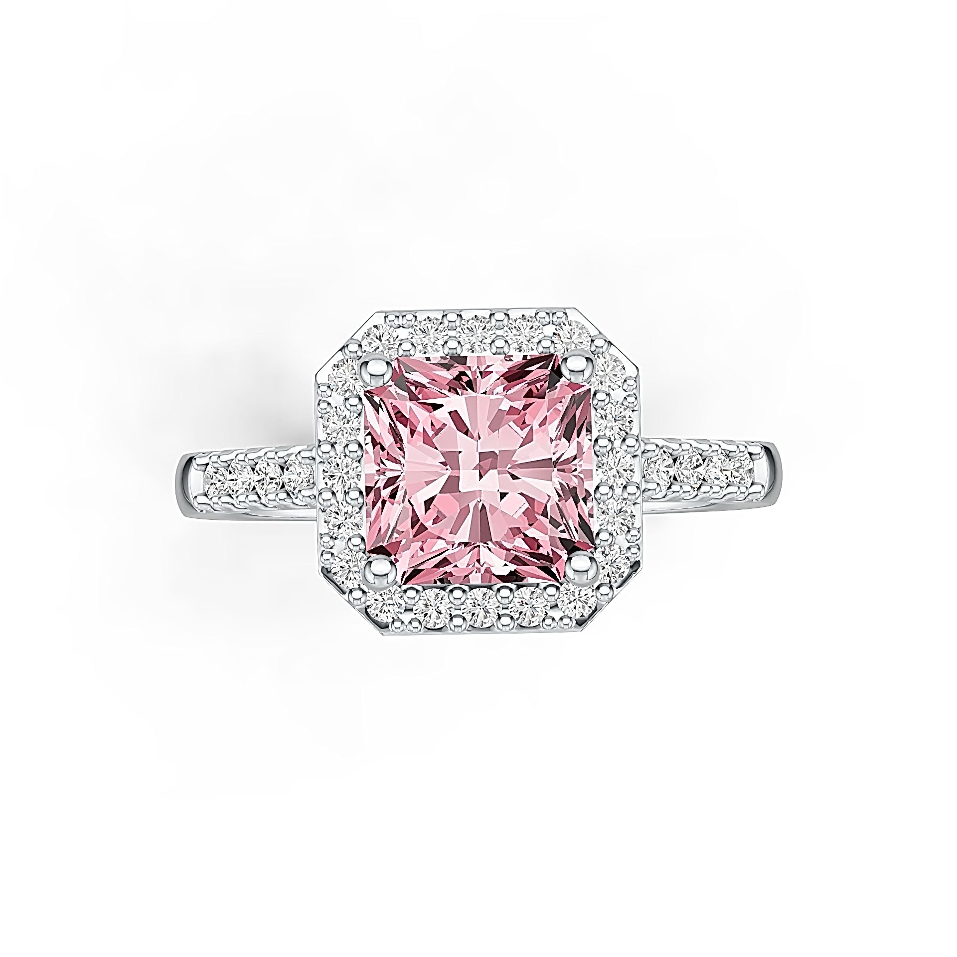 Sterling Silver Semi Mount Ring Setting Emerald OCT 7X7mm Halo Syzjewelry