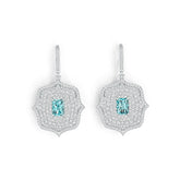 Platinum Semi Mount Earrings Setting Emerald OCT 7X5mm with Diamond Accent DHJ