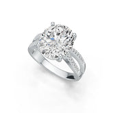 10K Gold Semi Mount Ring Setting Oval OV 14X12mm Moissanite Accent Syzjewelry