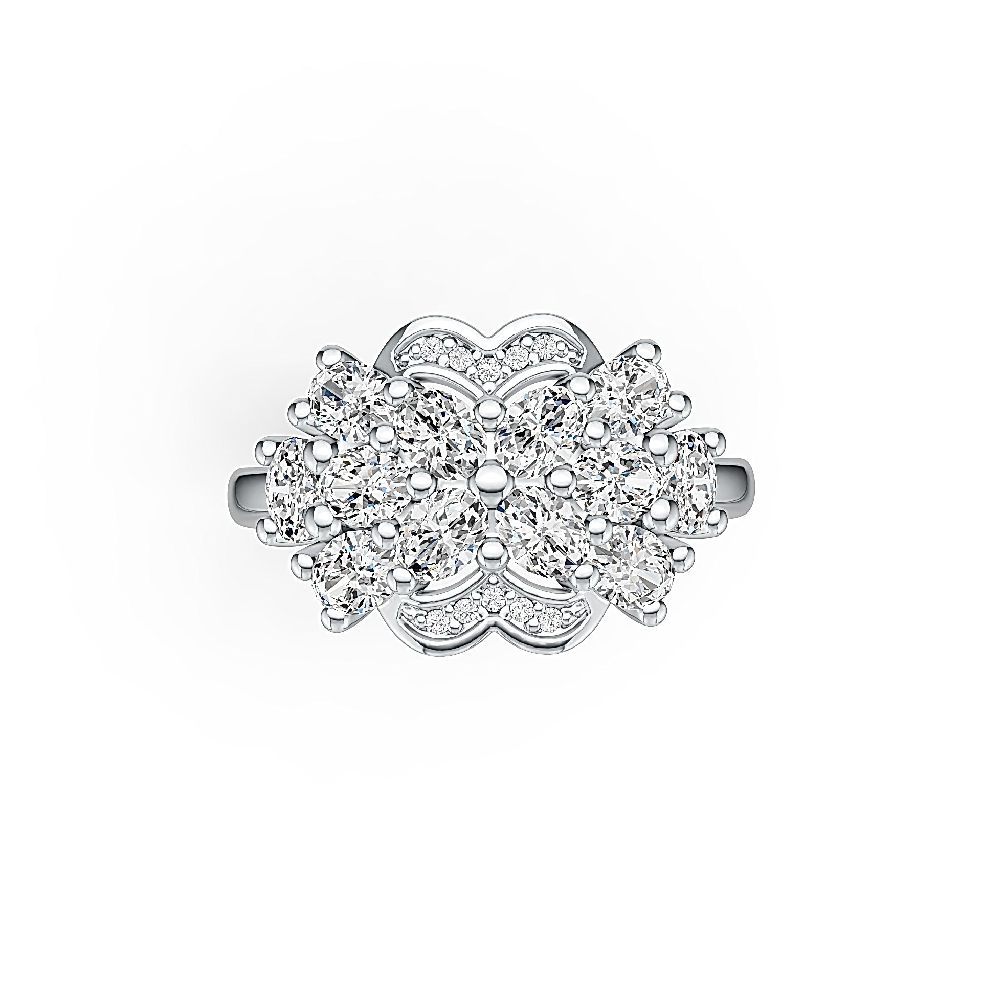 Sterling Silver Semi Mount Ring Setting Oval OV 4X3mm with White Topaz - Syzjewelry