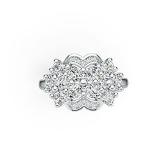 Sterling Silver Semi Mount Ring Setting Oval OV 4X3mm with White Topaz - Syzjewelry