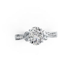 Sterling Silver Semi Mount Ring Setting Oval OV 9X7mm DHJ