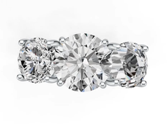 Sterling Silver Semi Mount Ring Setting Round RD 10x10mm OV 8x8mm 3 Stone Ring DHJ