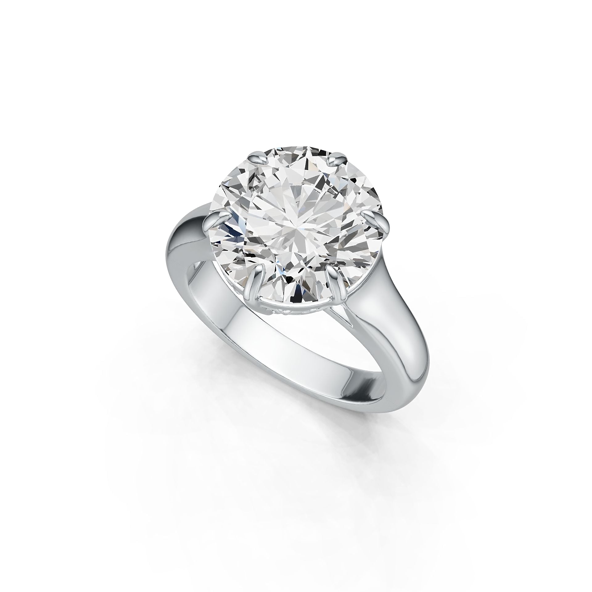 14K Gold Semi Mount Ring Setting Round RD 12X12mm Solitaire DHJ