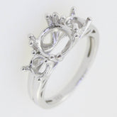Platinum Semi Mount Ring Setting Round RD 8x8mm 5x5mm 3 Stone Ring Syzjewelry