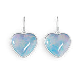 Sterling Silver Semi Mount Earrings Setting Heart HT 20X18mm Cabochon