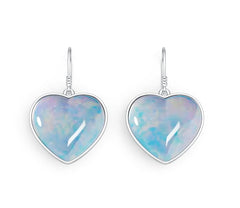 Sterling Silver Semi Mount Earrings Setting Heart HT 20X18mm Cabochon