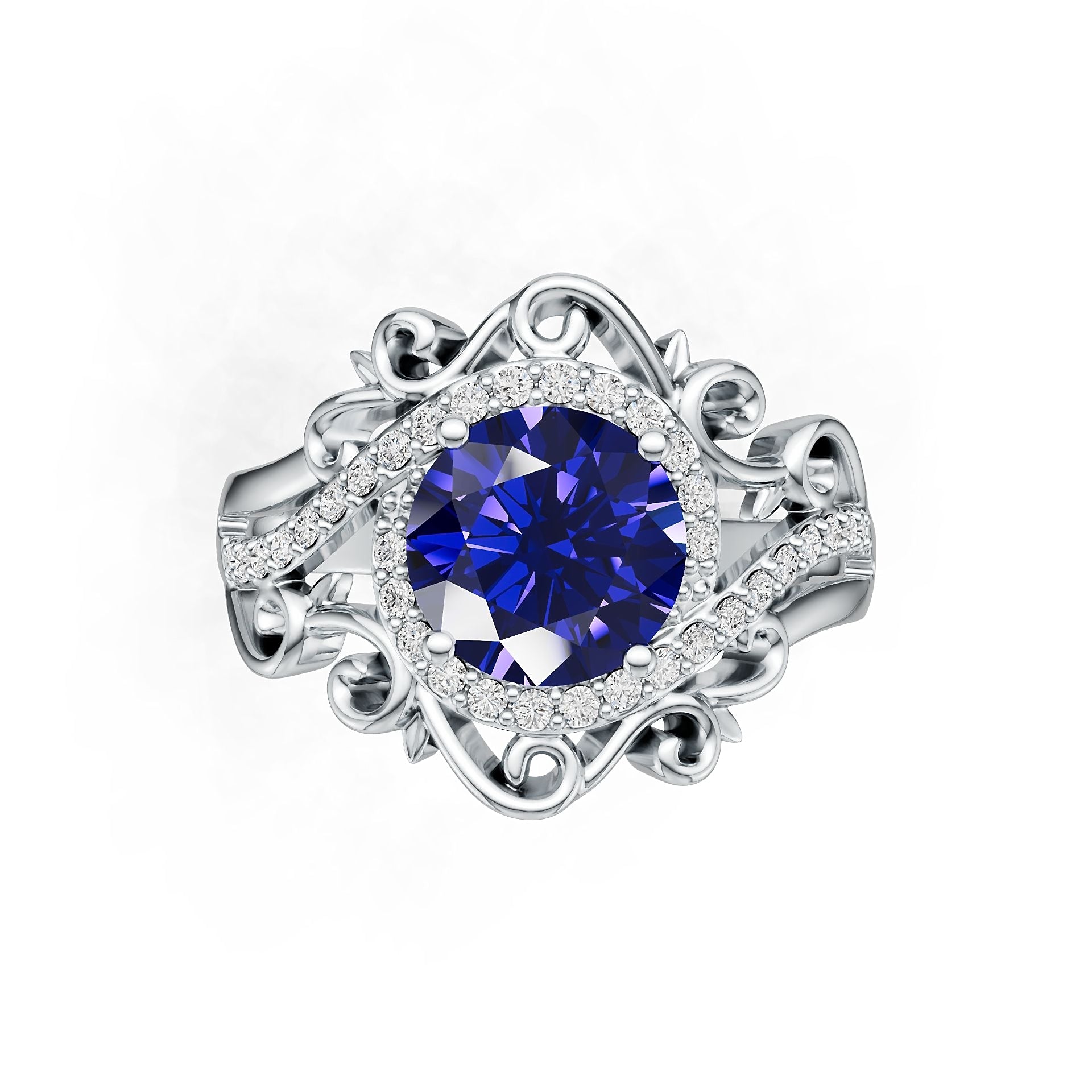 18K Gold Semi Mount Ring Setting Round Ro Syz Jewelry