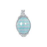 Sterling Silver Semi Mount Pendant Setting Oval OV 25X20mm Cabochon DHJ