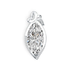Platinum Semi Mount Pendant Setting Marquise MQ 26X13mm Diamond Accent DHJ