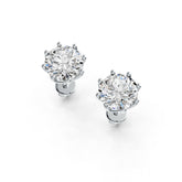 14K Gold Semi Mount Earrings Setting Round RD 8x8mm Stud DHJ