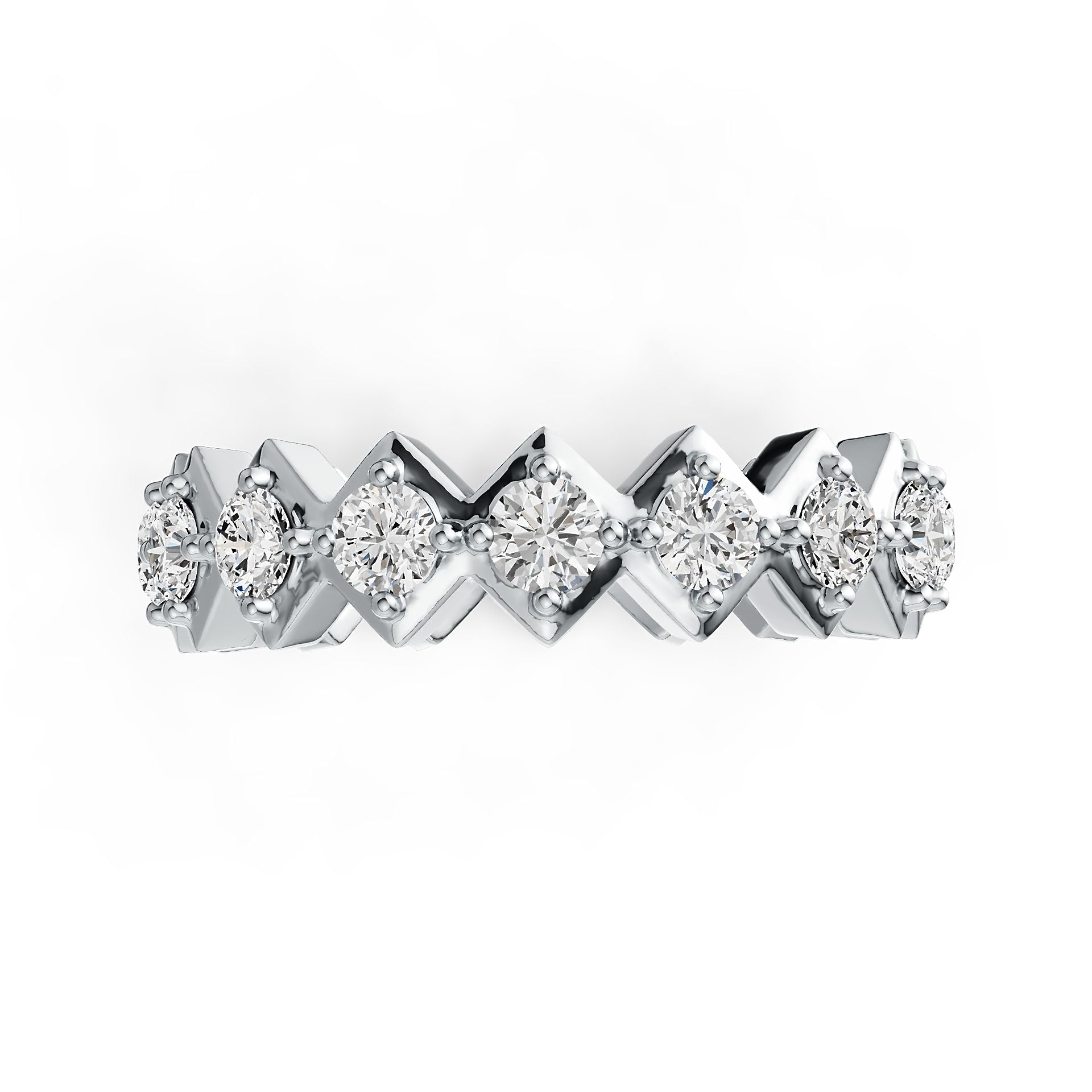 Sterling Silver Full Enternity Band Ring Engagement Wedding 5mm Band RD 3x3mm DHJ