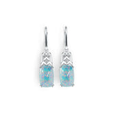 Sterling Silver Semi Mount Earrings Setting Cushion CU 12X8mm Cabochon DHJ