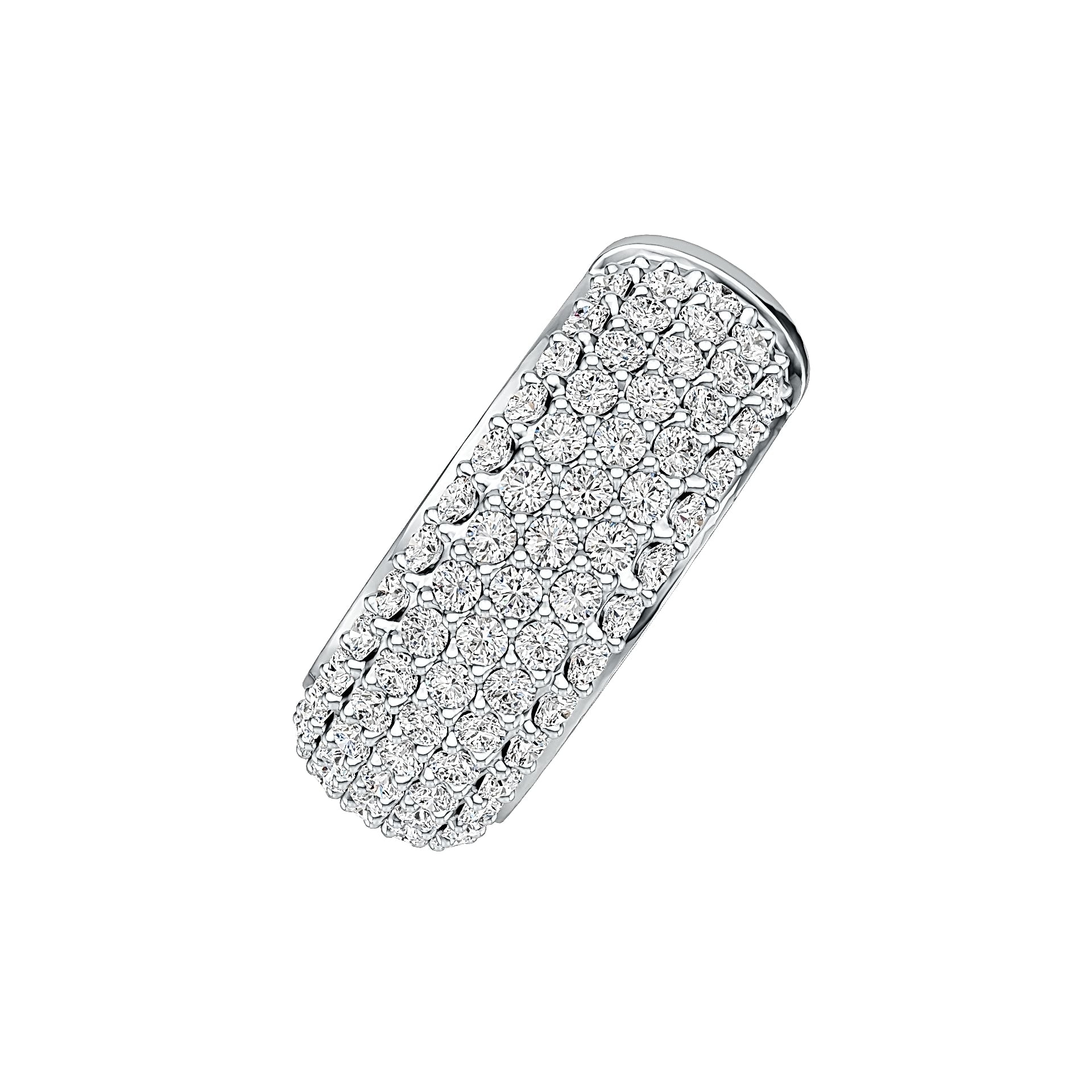 Sterling Silver Wide Pave Huggie Hoop Earring with White Topaz or Moissanite DHJ