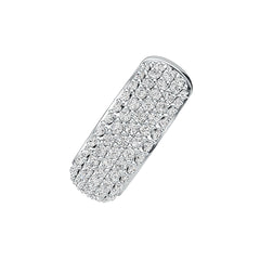 Sterling Silver Wide Pave Huggie Hoop Earring with White Topaz or Moissanite DHJ