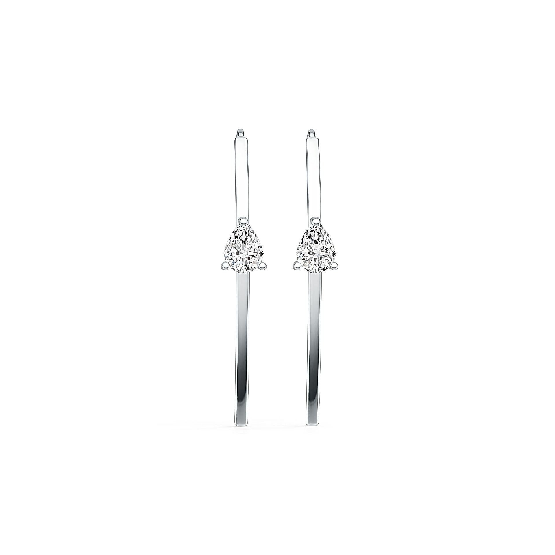 Platinum Semi Mount Earrings Setting Pear PE 8X6mm DHJ