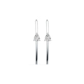 Platinum Semi Mount Earrings Setting Pear PE 8X6mm DHJ