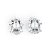Sterling Silver Earrings Lady Bug Theme with White Topaz or Moissanite DHJ