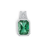 Sterling Silver Semi Mount Pendant Setting Emerald OCT 16x12mm DHJ