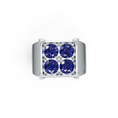 Men‘s Sterling Silver Semi Mount Ring Setting Round RD 5x5mm Syzjewelry