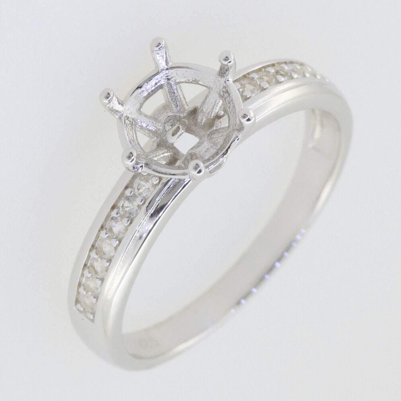 10K Gold Semi Mount Ring Setting Round RD 6.5x6.5mm Solitaire Ring for 1 Carat Diamond Moissanite Accent Syzjewelry