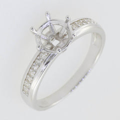 10K Gold Semi Mount Ring Setting Round RD 6.5x6.5mm Solitaire Ring for 1 Carat Diamond Moissanite Accent Syzjewelry