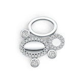 Sterling Silver Pendant Oval Circle Cluster Theme with White Topaz or Moissanite DHJ